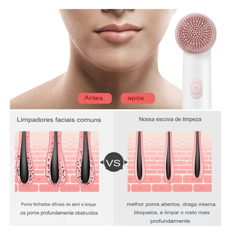 Escova de Limpeza Facial elétrica 2 em 1